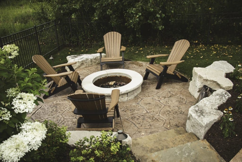 Fire Feature Fire pit with chairs