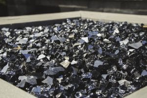 Fire feature fire rocks and glass options