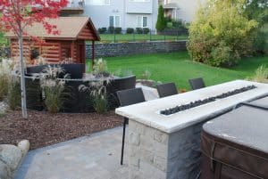 Fire feature fire bar and table