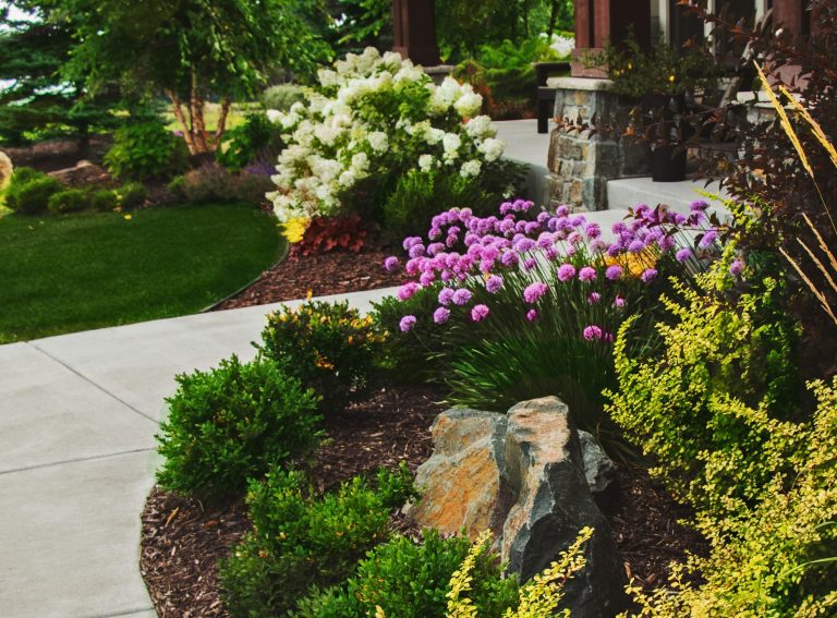 Lawn Maintenance Inver Grove Heights, MN landscapes unlimited front yard garden bed