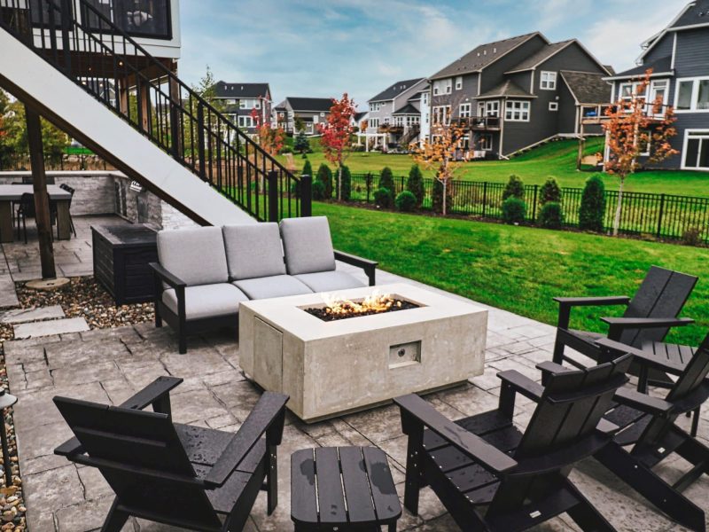 Fire Feature Fire pit with chairs